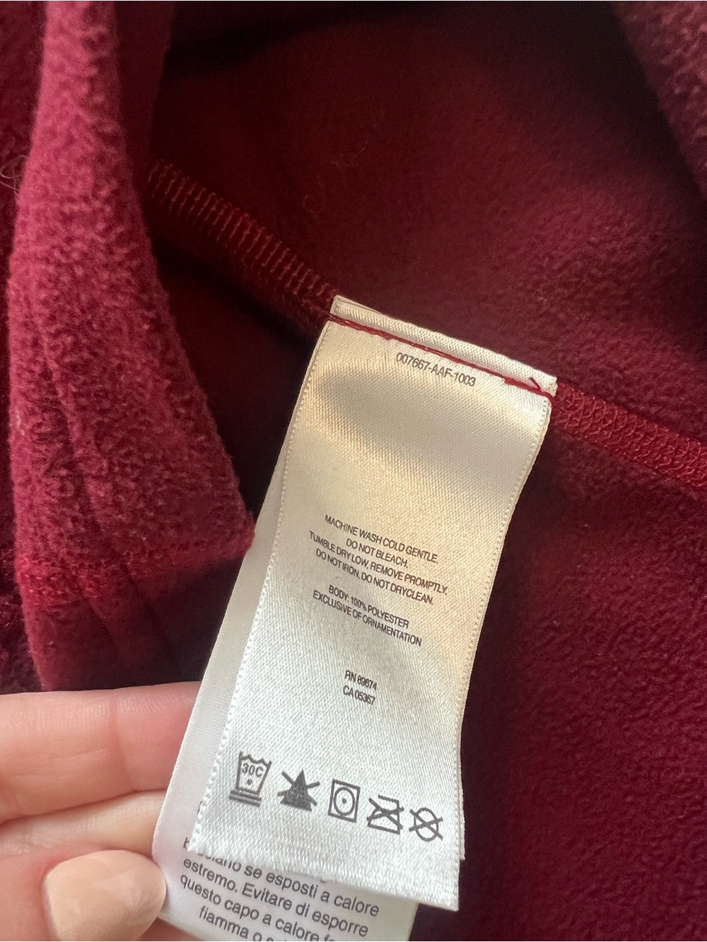 Mountain Hardwear Microchill 2.0 1/4 Zip T Fleece Pullover Maroon/Burgundy Sz M - Picture 5 of 9